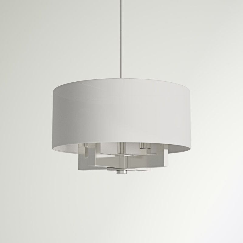 Litzy 4 - Light Dimmable Drum Chandelier, Brushed Nickel