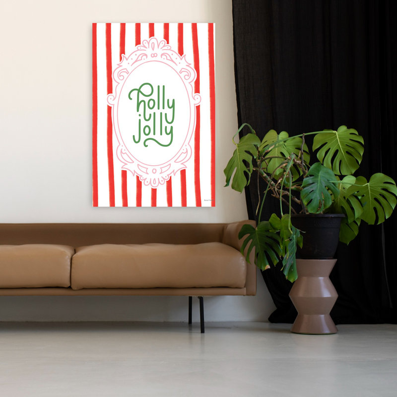 «Whimsy Holly Jolly», art contemporain abstrait fantaisiste, H 48 po x l 32 po