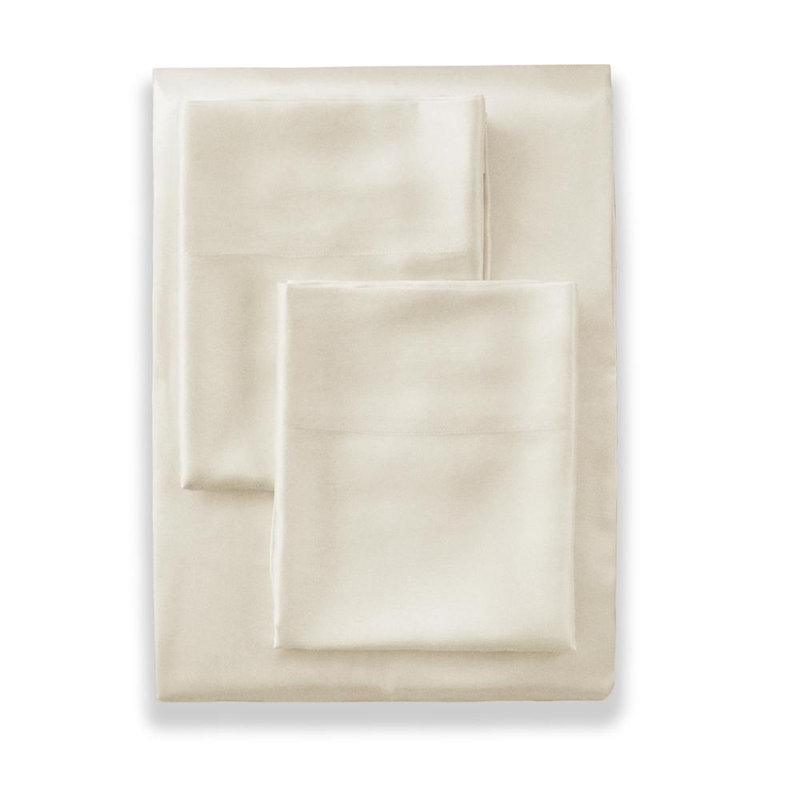 Charmeuse Silk Sheet Set, Queen Sheet Set with 2 Pillowcases, Ivory