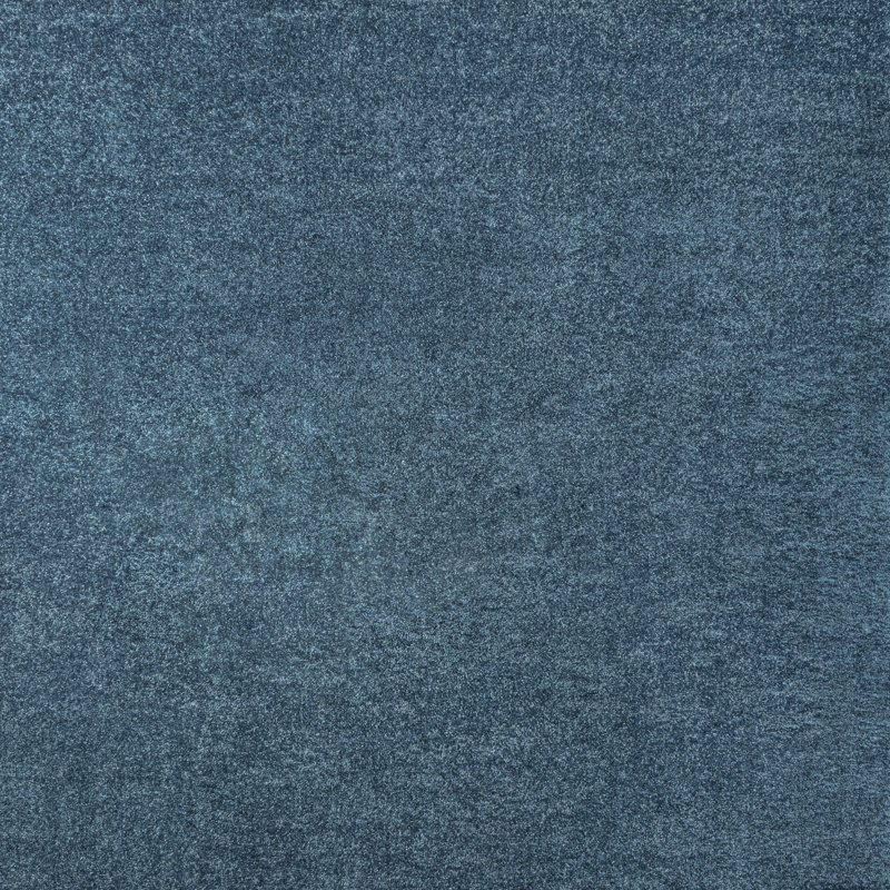 Asalah Solid Low-Pile Turquoise Rug, Square 6'2"