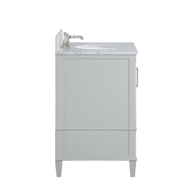 Montauk 36'' W Single Vanity, Morning Fog Gray, White Granite