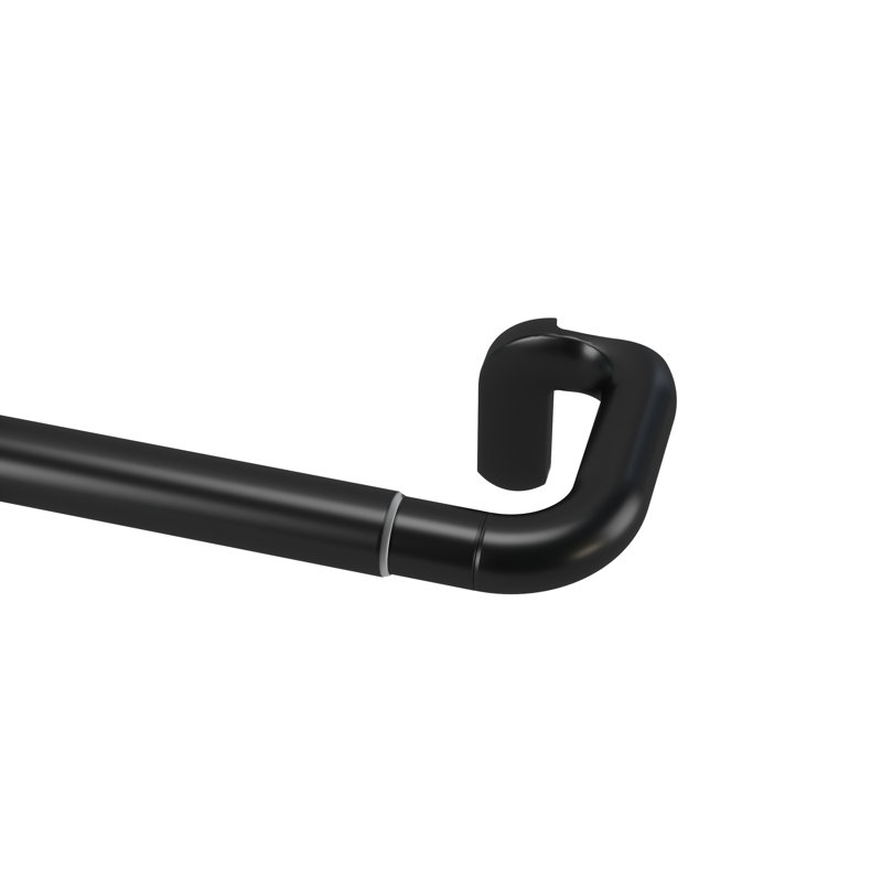 Twilight 3/4" Adjustable Wrap Around Blackout Curtain Rod, Includes Brackets & Hardware, 66 to 120", Matte Black