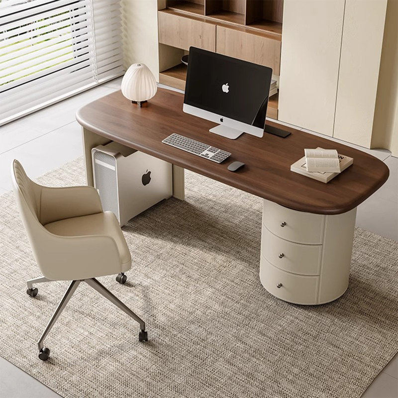 Bureau en cuir Mid-Century, H 29,52 po x l 55,12 po x P 25,59 po