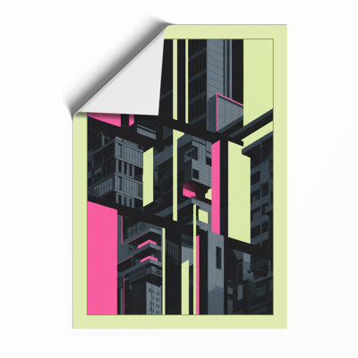 Fragmented City Industrial - Framed Print