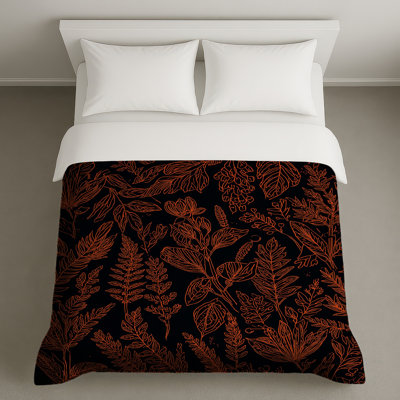 Orange Botanical Illustration Duvet Covers