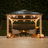 Sunjoy Wood Gazebo 11 x 11 ft. Hardtop Gazebo Cedar Wood Framed Hot Tub Gazebo with Steel and Polycarbonate Hardtop and bar Shelf