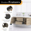 Meuble-lavabo mural 60 po avec double lavabo intégré en résine de pierre, 2 tiroirs, 2 armoires-129198627