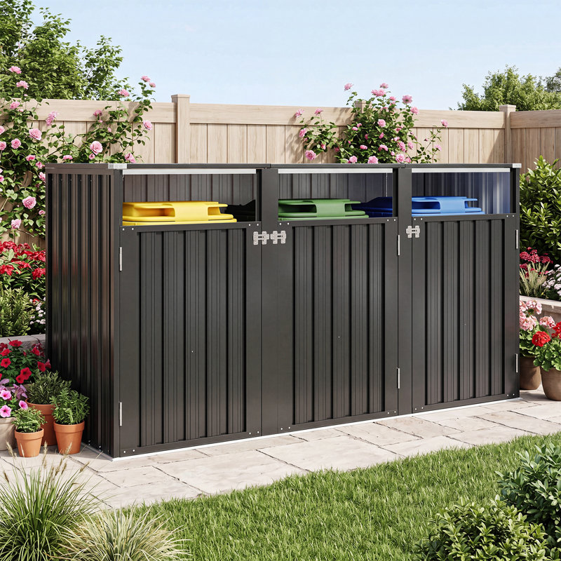 Metal Triple Bin Store