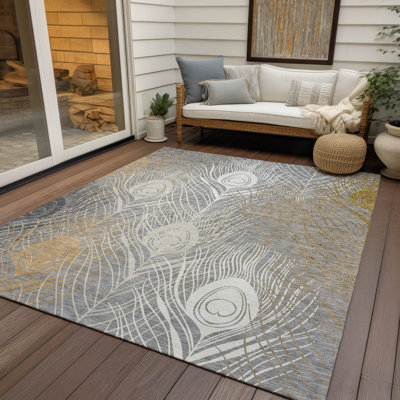 Machine Washable Indoor/Outdoor Jenning ACN2273 Floral Rug