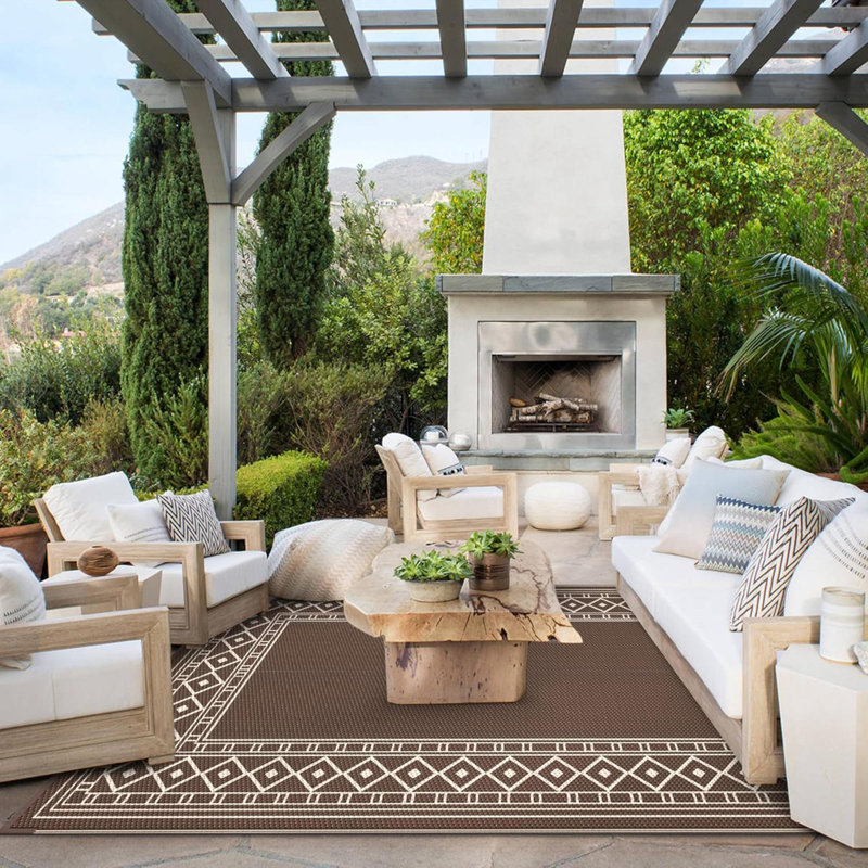 Outdoor Rug Waterproof For Patio Decor, ' Reversible Plastic Straw Rug Carpet, Camping Mat For Outdoor, RV, Backyard, Deck, Balcony, Picnic, Beach