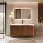 Meuble-lavabo rayé en noyer avec lavabo à surface solide blanc, conception flottante murale pour salle de bain moderne, pré-assemblé-1308030889-1308030933