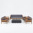 Mcclurg Mid-Century Modern Acacia Wood Outdoor Conversation Set With Water-Repellent Cushions-125588213-125588215-125588217