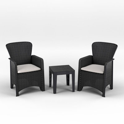 Hawthorne 2 - Person Patio Dining Set Square Table with Cushions Included