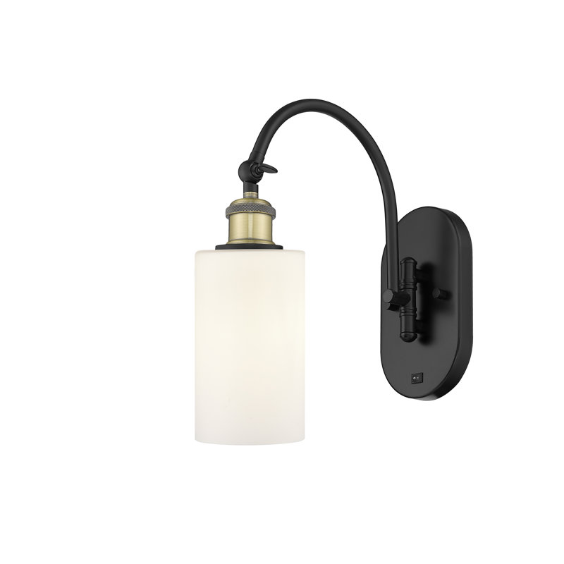 Bras pivotant en acier Ervine, Incandescent, Laiton antique noir, Oui