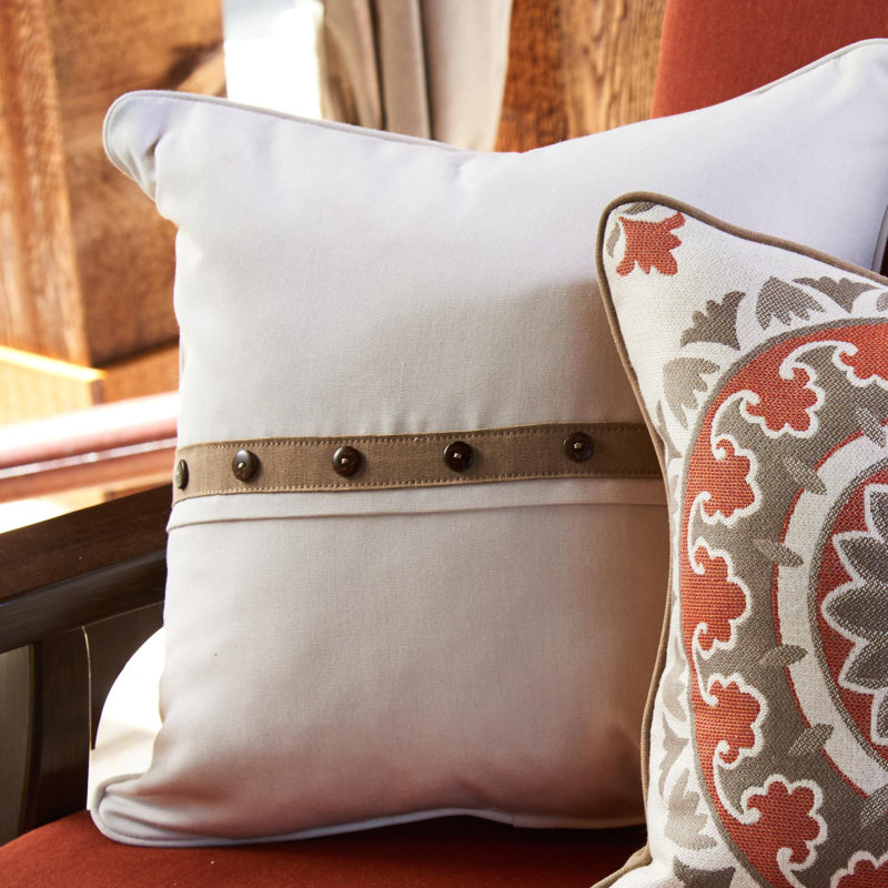 Buttons Sunbrella® Outdoor Throw Pillow