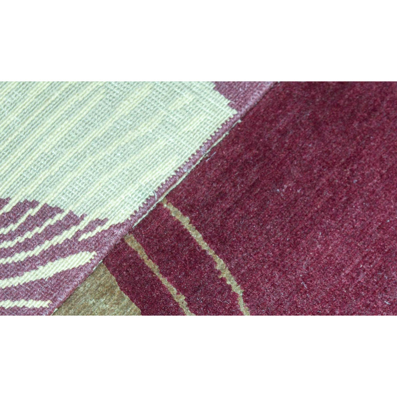 Tapis rose et beige noué à la main de haute qualité