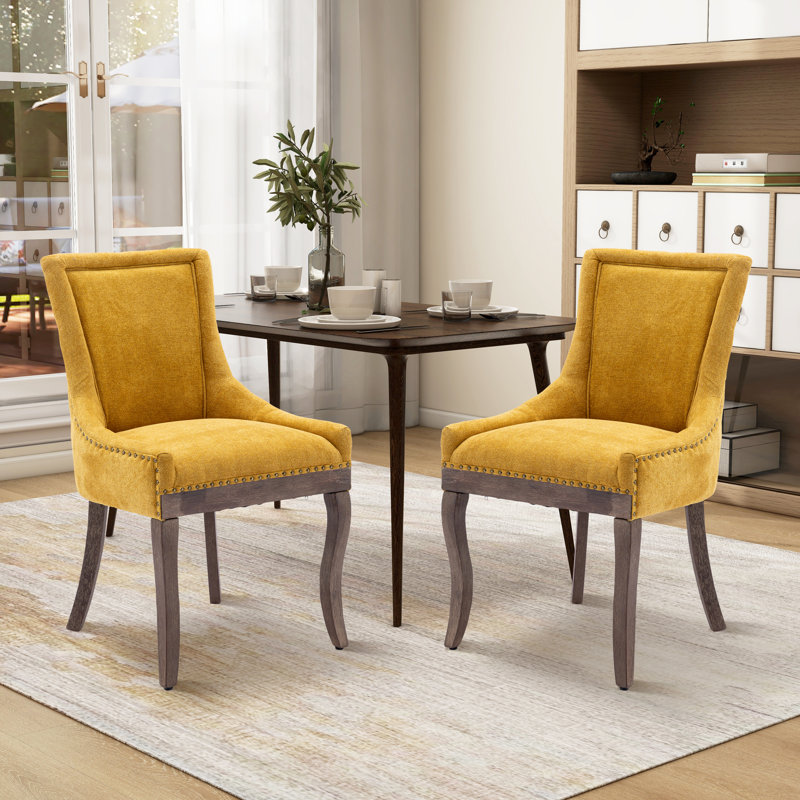 Alsen Upholstered Side Chair, Yellow