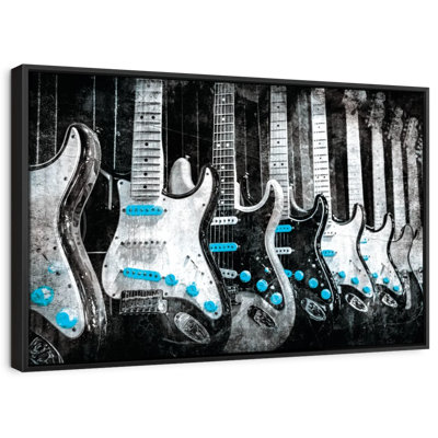 Electric Guitars Pop Canvas Print