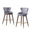 Ensemble de 2 tabourets de bar rembourrés en tissu Leland, gris-782831462
