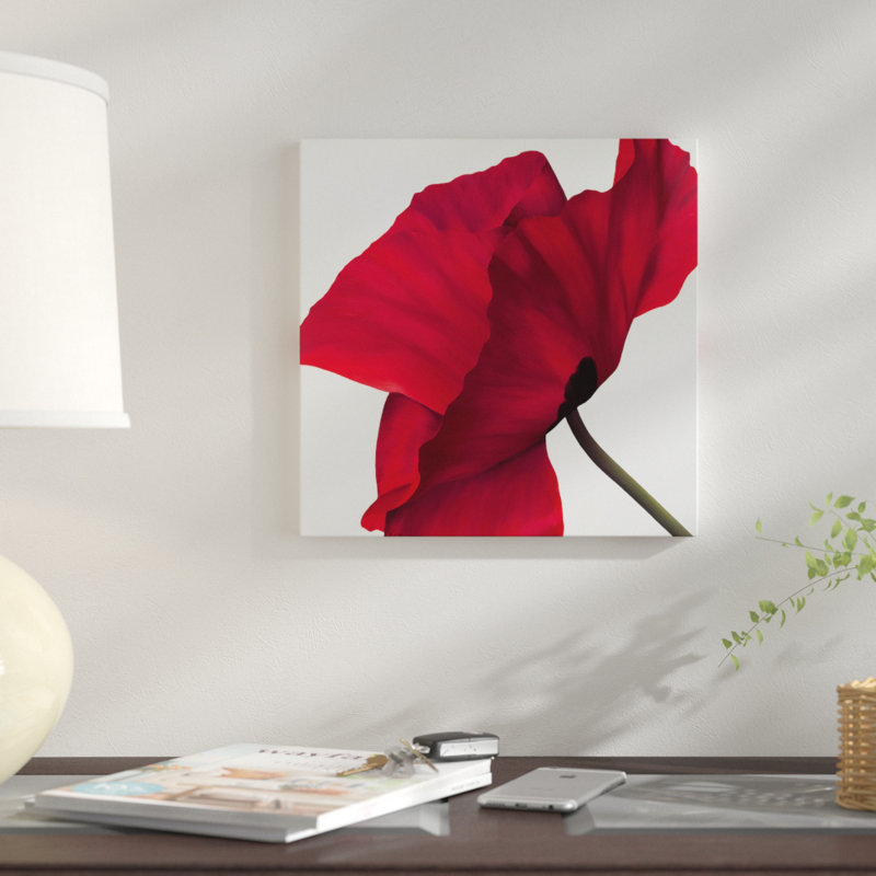 « papaver ii », impression sur toile, H 26 po x l 26 po x P 1,5 po, Pas de tapis, Toile tendue
