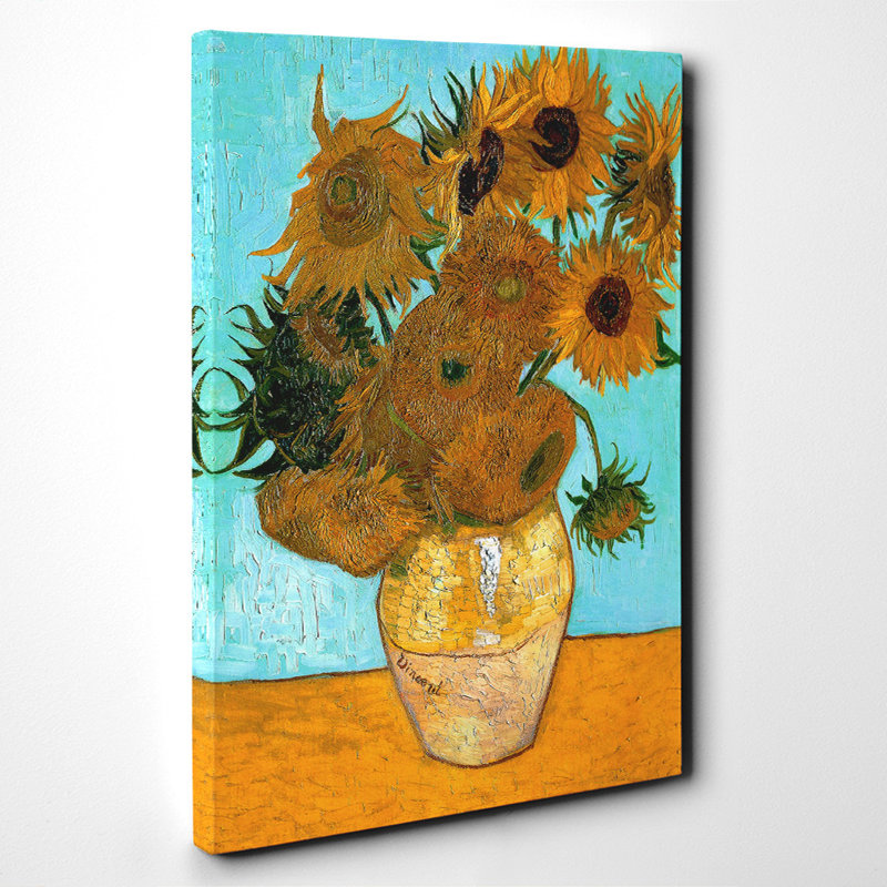 Twelve Sunflowers by Vincent Van Gogh - Wrapped Canvas, 100cm H x 70cm W