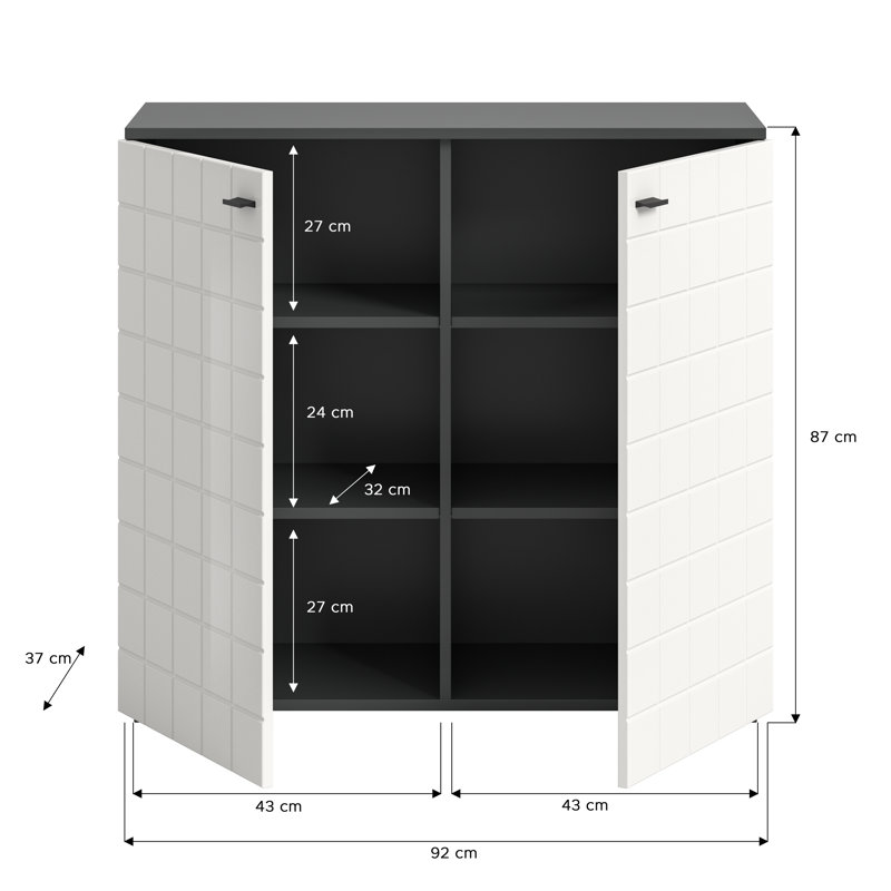 Kommode Monte, White/Anthracite