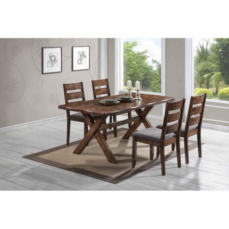Earley 4 - Person Solid Wood Solid Wood Top Trestle Dining Set