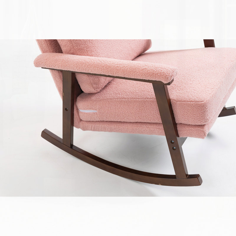 Chaise d'appoint Mid-Century moderne, chaise berçante avec structure en bois, chaises de salon rembourrées, fauteuil de lecture pour véranda de chambre à coucher