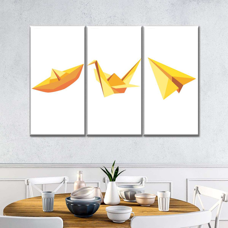 Origami 3 pièces, H 36 po x l 57 po x P 1,25 po