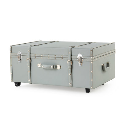 Texture Wheeled Trunk Footlocker with Storage