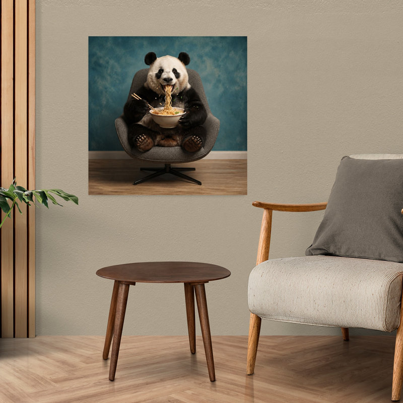 Drôle de panda Ramen, panda ludique moderne, impression murale, H 24 po x l 24 po