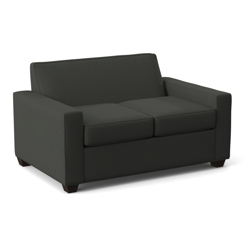 Causeuse à accoudoirs carrés 56 po Avery, Gris anthracite Dorset, Cafelle