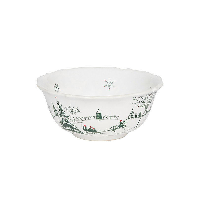 Country Estate Winter Frolic Cereal/Ice Cream Bowl - Evergreen