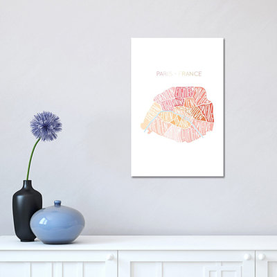 Paris Map - Wrapped Canvas Painting