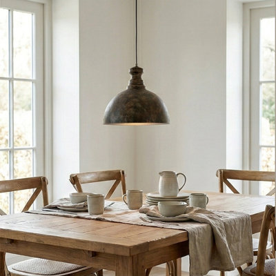 Rustic Industrial 1-Light Dome Pendant