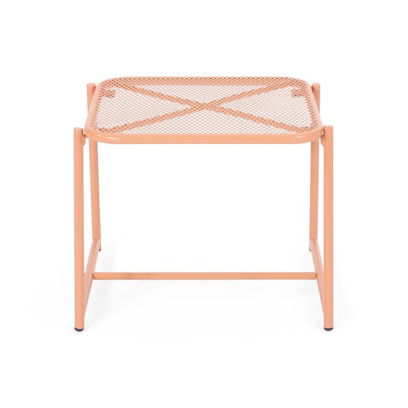 Table d'appoint d'extérieur pour patio, H 16,25 po x l 19,5 po x P 18 po, Orange