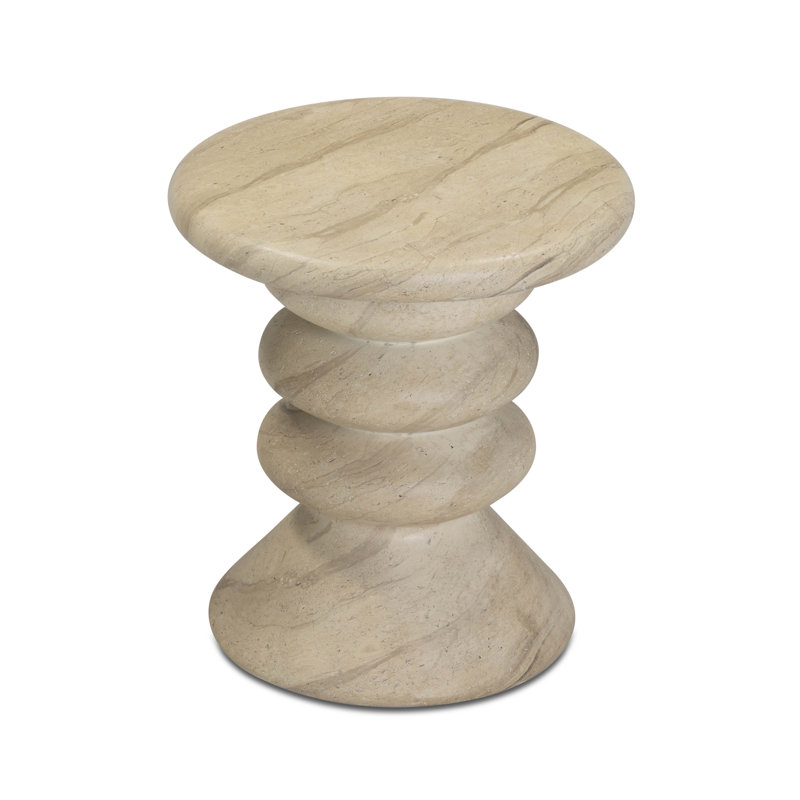 Table d'appoint Hyre Faux Travertine