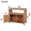 Table de patio d'extérieur en bois de sapin avec rangement - Buffet d'extérieur rectangulaire et console pour terrasse, jardin ou intérieur-1494390553
