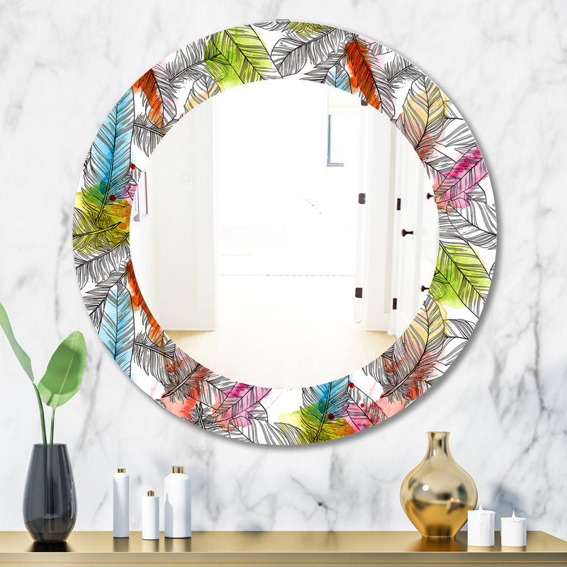 Miroir mural tropical sans cadre 6 éclats, H 31,5 po x l 23,7 po