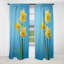 Jonquilles jaunes et vertes - Rideau jonquilles - Rideau floral occultant - 1 panneaux-1803873267