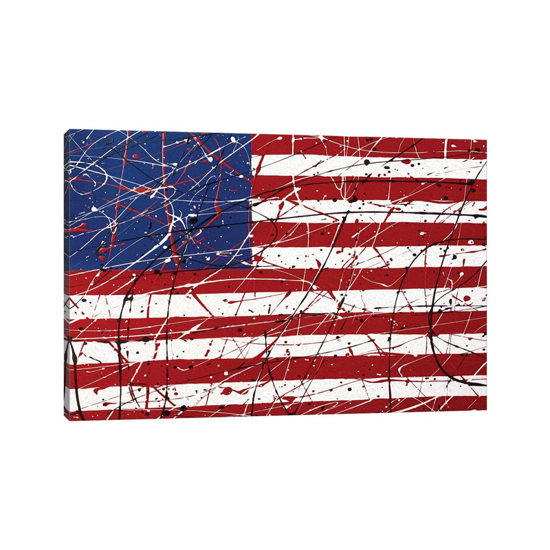 American Flag I by Martin James - Painting on Canvas, 20.32cm H x 30.48cm W x 1.91cm D, Wrapped Canvas