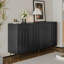 Armoire de rangement moderne moderne laquée noire à 4 portes avec buffet pour le salon, le vestibule, le couloir, le bureau, la cuisine et la salle à manger
