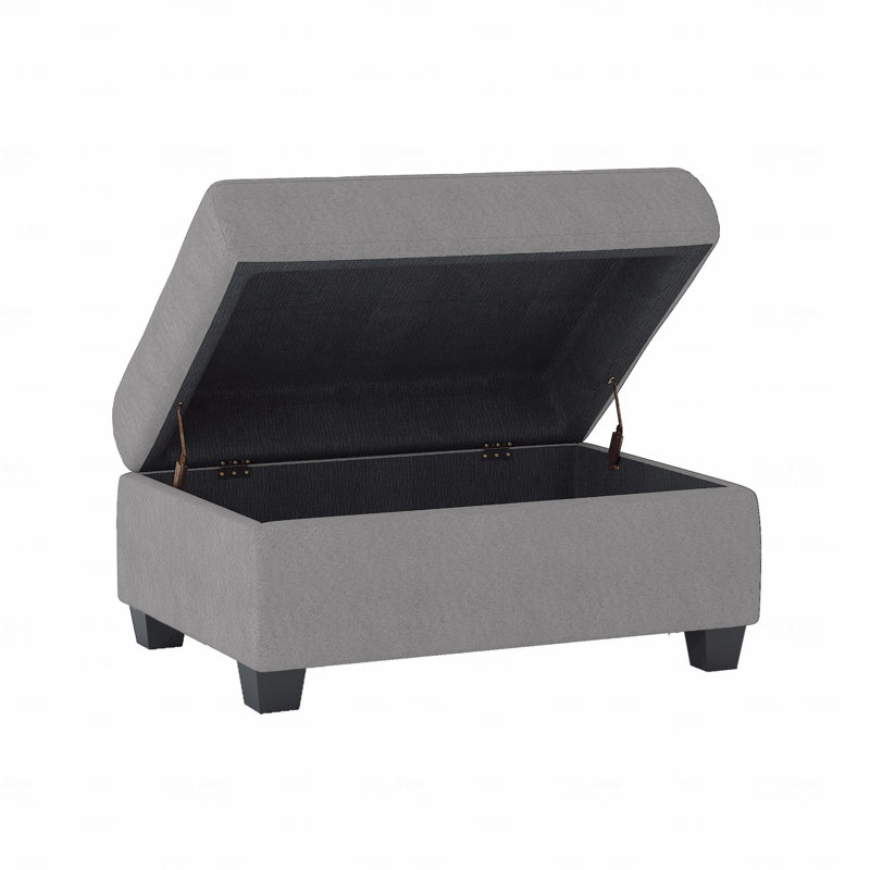Repose-pieds rembourré en microfibre avec rangement 1pc