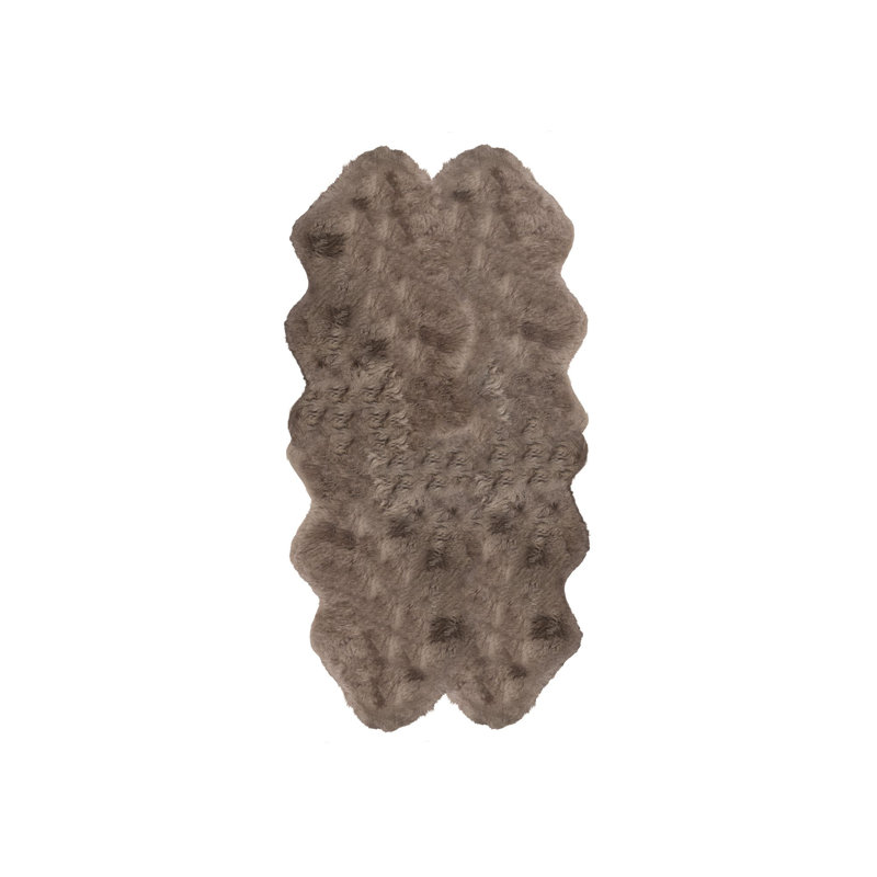 Tapis en peau mouton taupe area Whitt