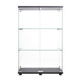 Versatile Three-Shelf Glass Cabinet For Display And Storage, Enhancing Functionality And Style.
