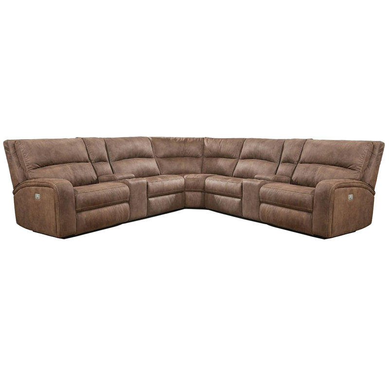 Canapé modulaire inclinable électrique avec repose-tête réglable Ethan 7 pièces Ethan, Polyester brun pâle