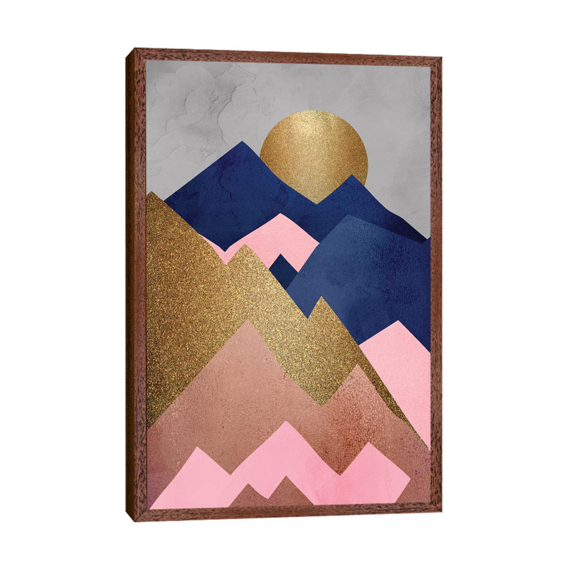 Mountain Range I by Kimberly Allen - Print on Canvas, 66.04cm H x 45.72cm W x 3.81cm D, Classic Brown Wood Framed