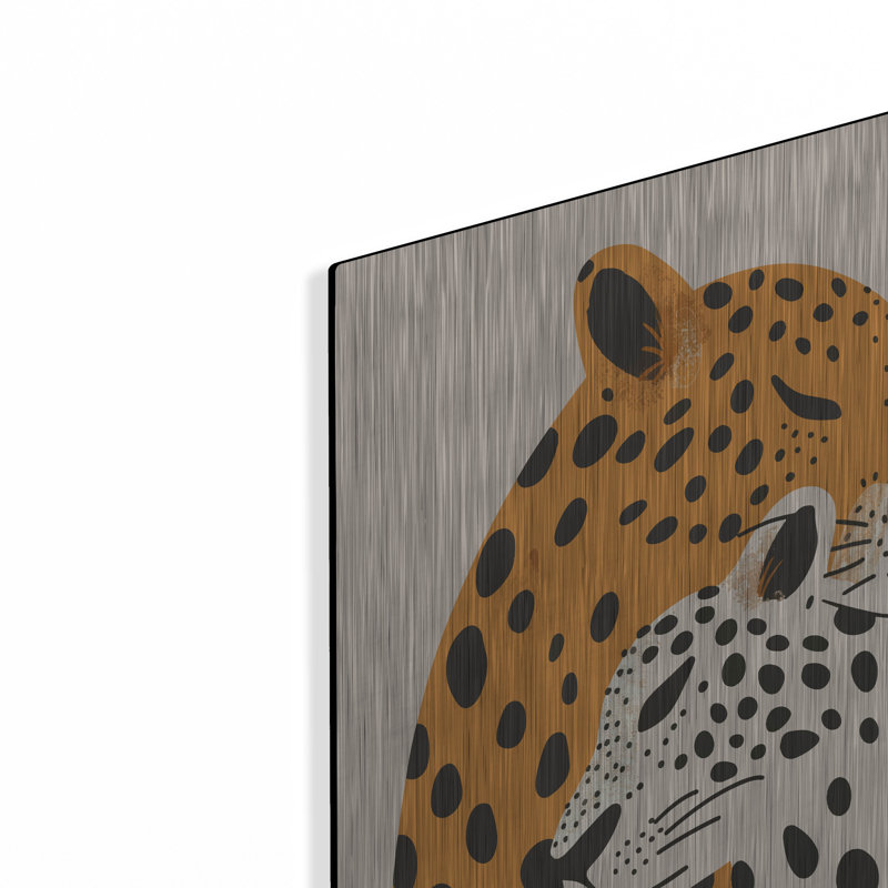 «Leopard Mom» par Andreas Magnusson, art mural en métal, H 24 po x l 16 po