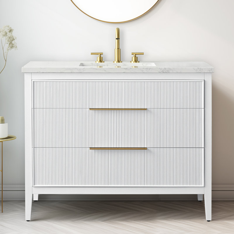 Emma 42" W Single Vanity, White