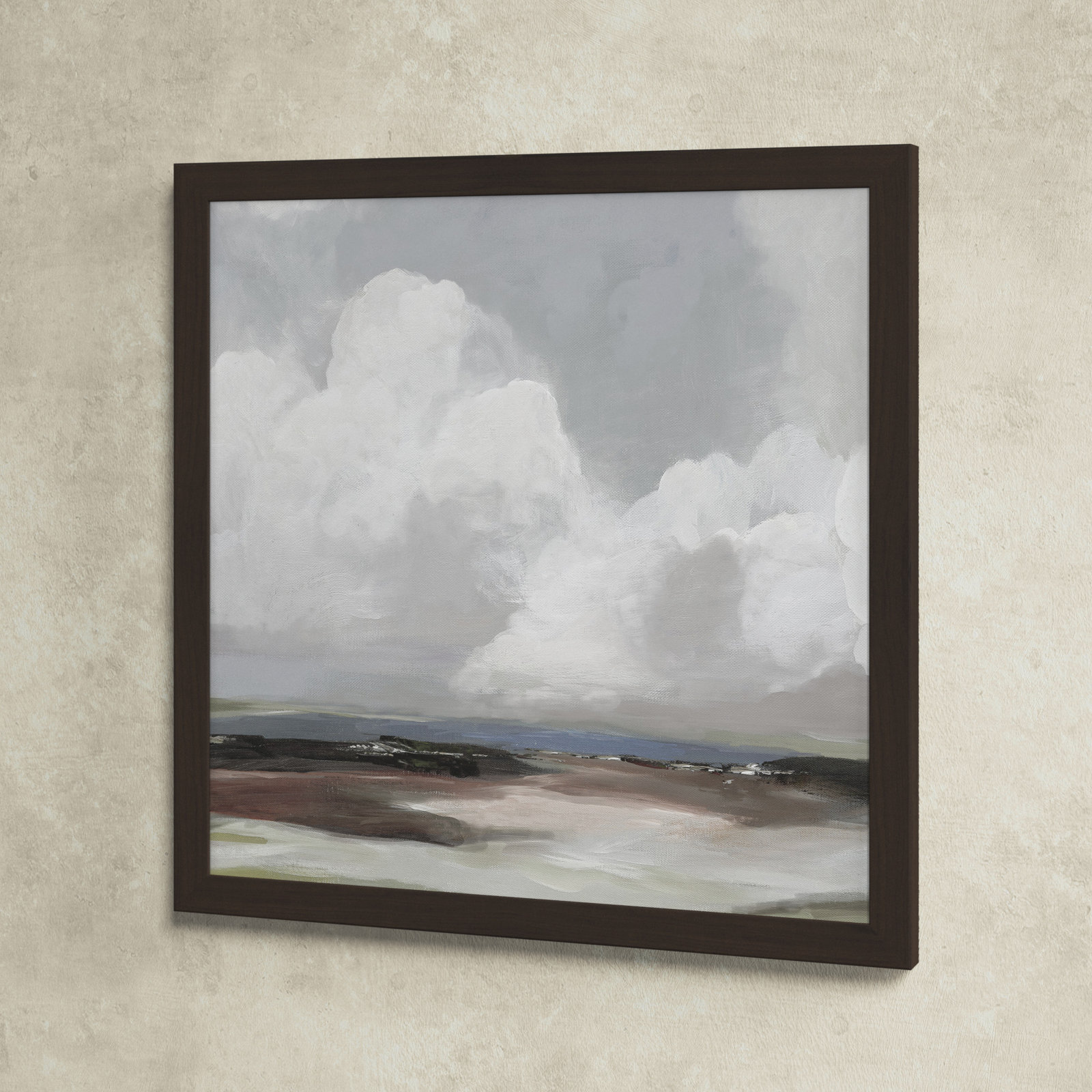 Avron "Morning Air" Painting, 24.5" H x 24.5" W x 1.12" D, Walnut Framed